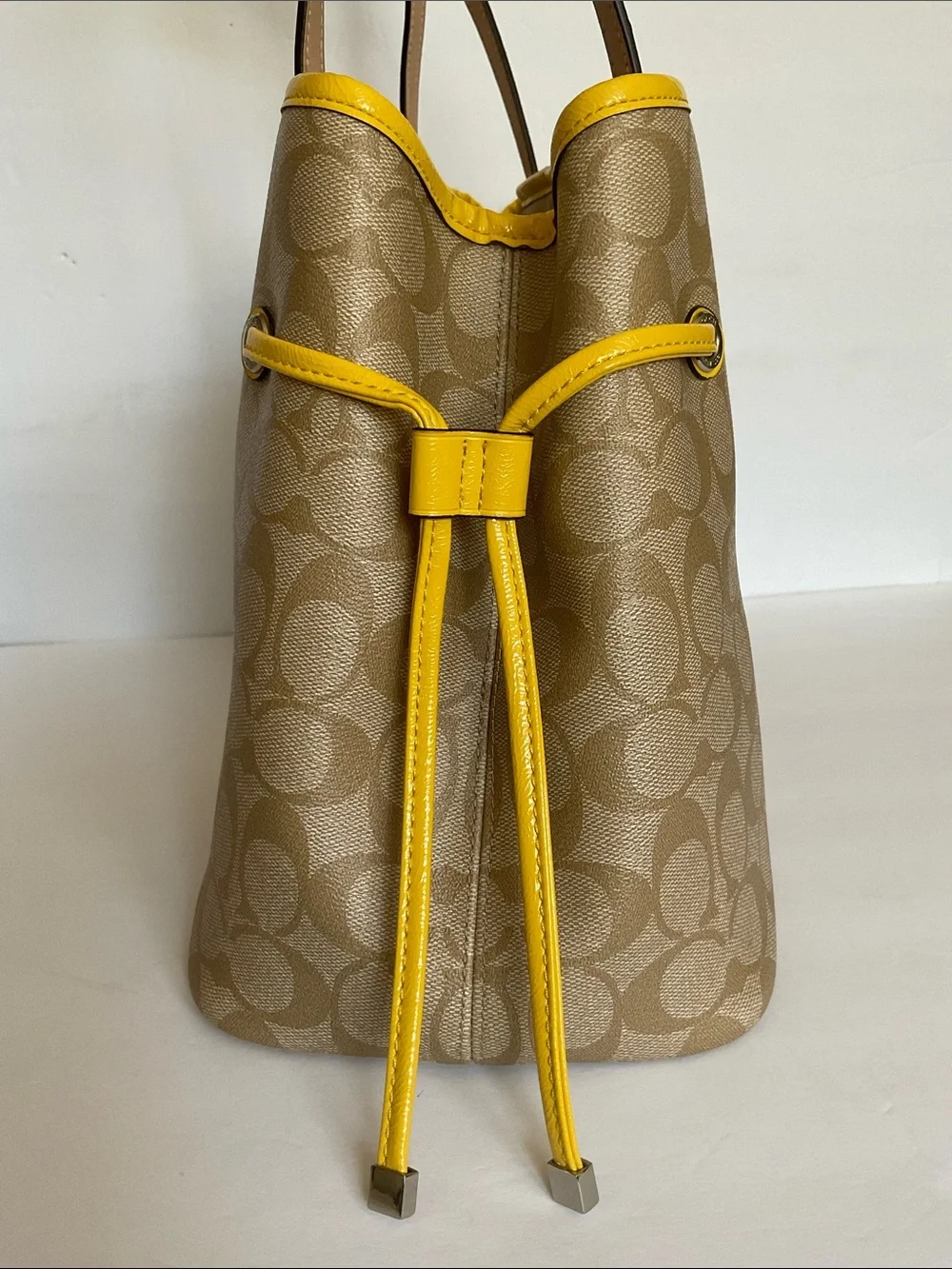 Coach Yellow and Tan Signature Tote